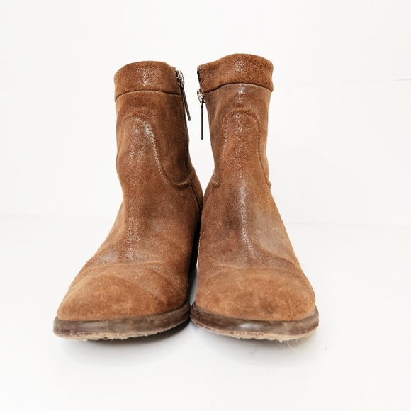 Donald Pliner Darua Brown Leather Metallic Ankle Boots Booties Women's Size 6 - Picture 8 of 9